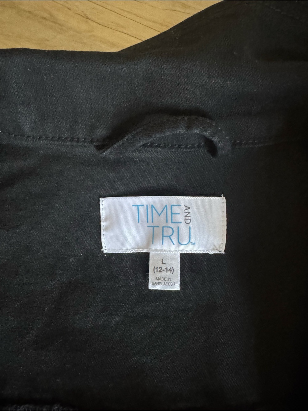 Time and Tru Black Denim Jacket - Women's Button-Front Jean Coat - Picture 3 of 3